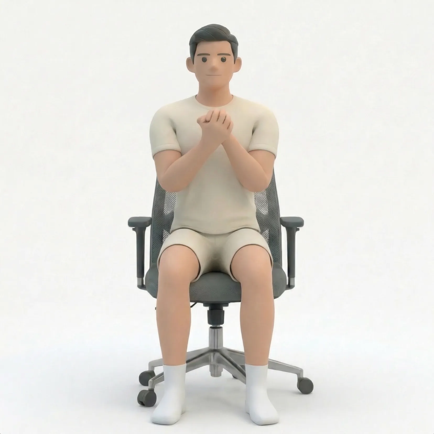 Seated Wrist Interlocked Rotations